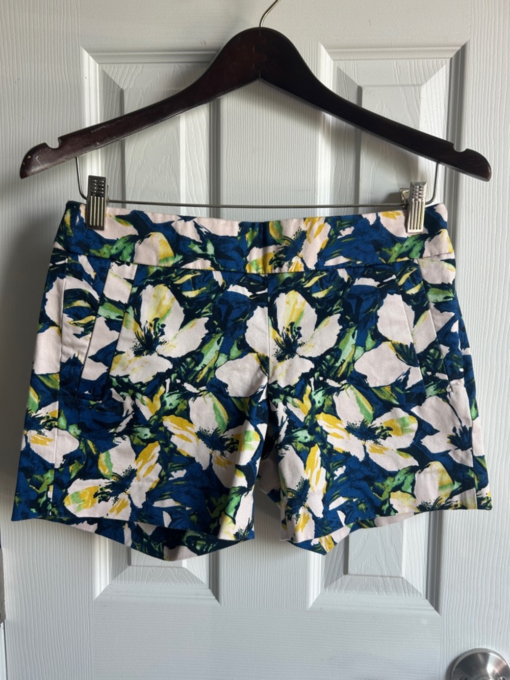 J Crew floral flat front bermuda shorts